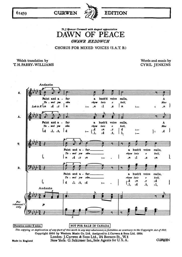 Dawn Of Peace Satb